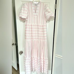 Poplin puff sleeve maxi